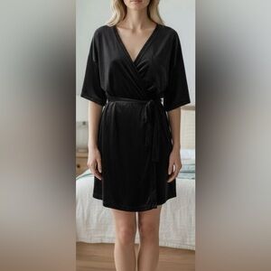 Harley-Davidson Black Velour Wrap Robe